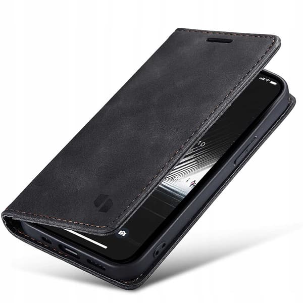 Spacecase Plånboksfodral Till Iphone 14 Plus Svart Skydd Med Gummi