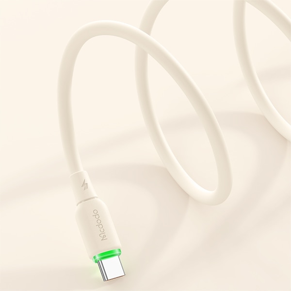 MCDODO USB-C SNABBLADDNINGSKABEL FÖR SAMSUNG APPLE USB TYP C 65W 1M LED BEIGE