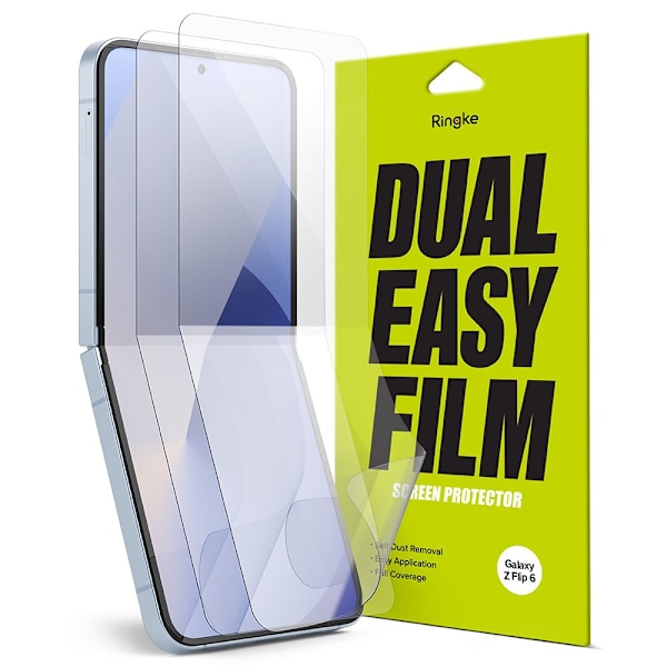 RING DUAL EASY 2-PACK GALAXY PROTECTOR FILM med FLIP 6 CLEAR-funksjon