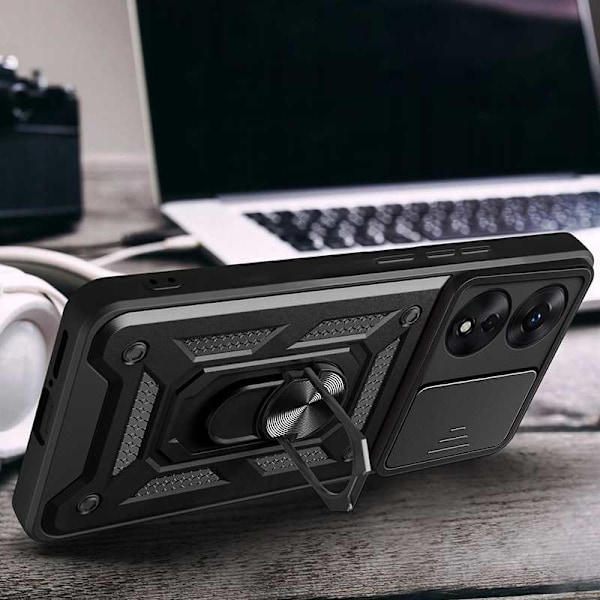 Spacecase Case Cover För Oppo A78 5G Svart Skydd
