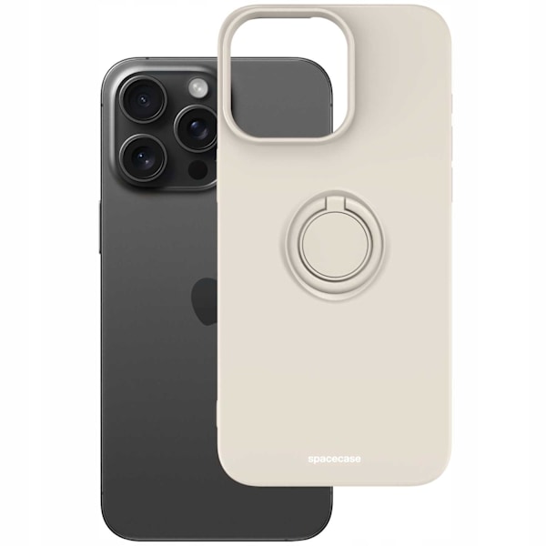 Spacecase Silikon Ringfodral För Iphone 15 Pro Max Bone Case Cover