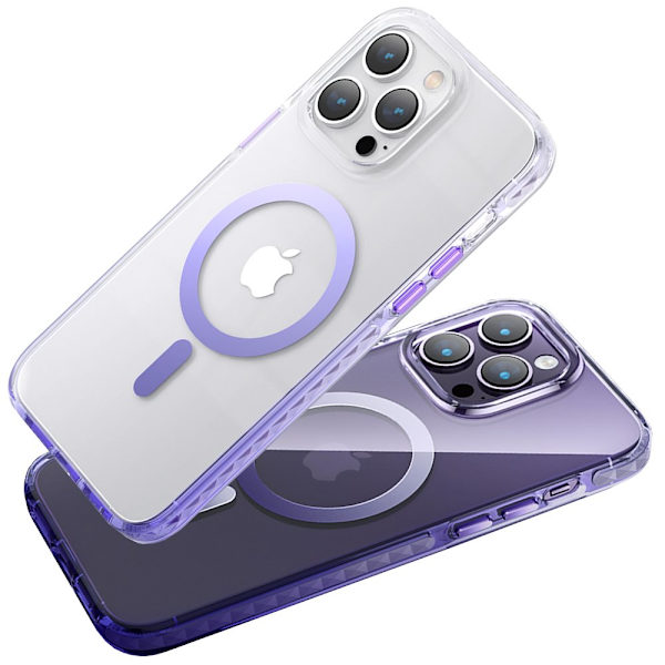 Kingxbar PQY Ice Crystal-serien magnetisk deksel til iPhone 14 Plus MagSafe lilla