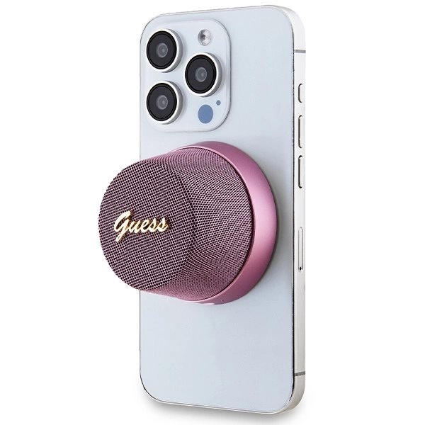 Guess magnetisk skrift metall Bluetooth-høyttaler - rosa