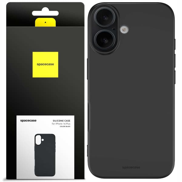 Spacecase Silikonfodral För Iphone 16 Plus Svart Skydd