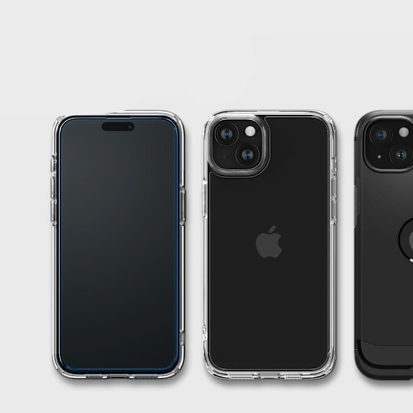HÆRDET GLAS SPIGEN ALM GLASS FC 2-PACK IPHONE 15 PLUS SORT