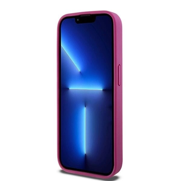 DKNY skinnmonogrammønster metalllogo MagSafe beskyttelsesdeksel til iPhone 15 Pro - Rosa