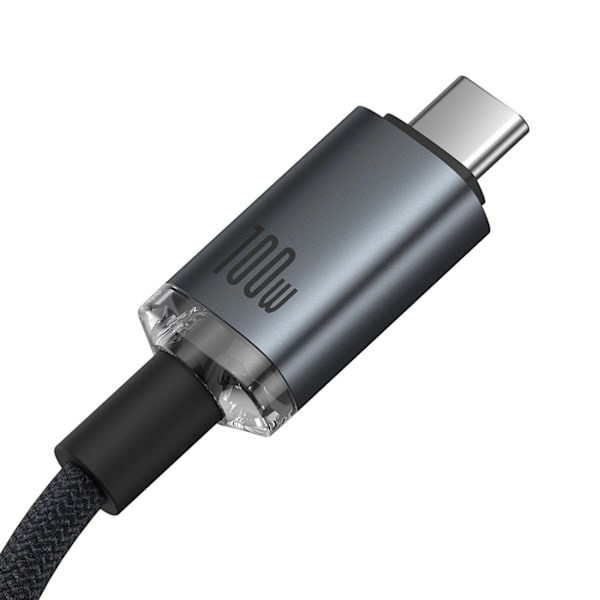 BASEUS CRYSTAL SHINE CB000089 USB-C / USB-C USB3.2-KABEL 100W 20GBPS 1,5M - SORT