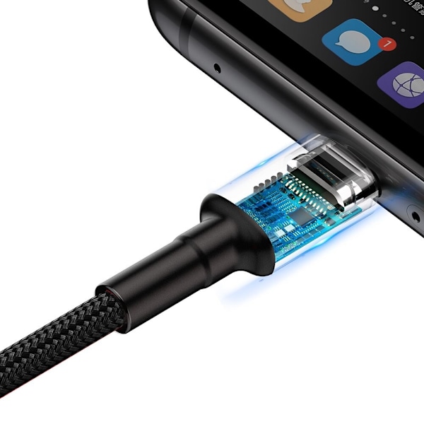 Baseus Cafule-kabel USB Type C SuperCharge 40W Quick Charge 3.0 QC 3.0 1m grå-svart (CATKLF-PG1)