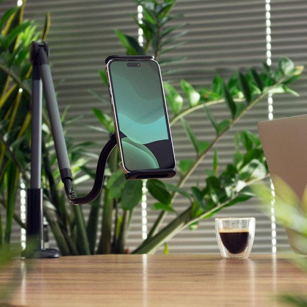 WOZINSKY LANG FLEKSIBEL TELEFON OG TABLETHOLDER SORT