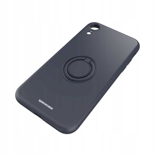 Spacecase Skyddande Silikonfodral För Iphone Xr Svart Med Ring