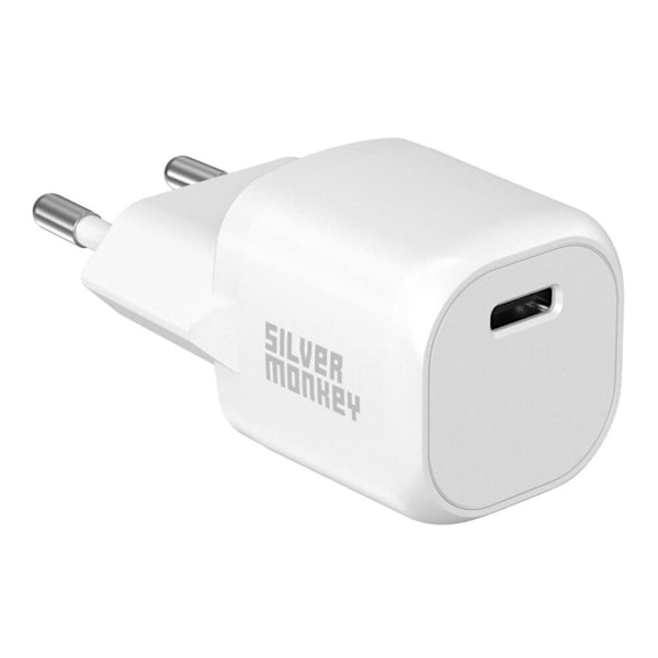 Silver Monkey Mini USB-C 20W PD vegglader - hvit