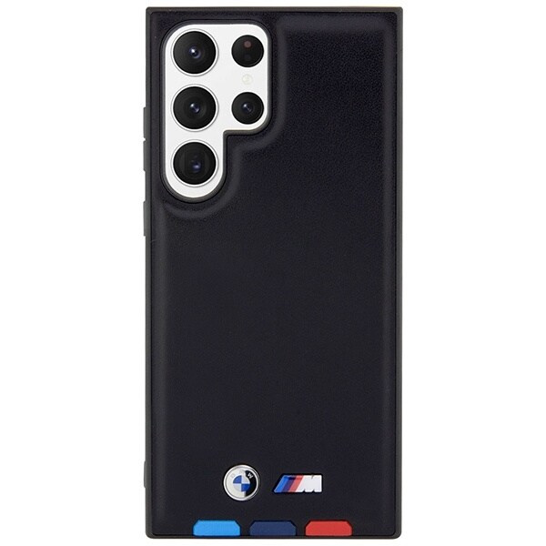 BMW BMHCS23L22PTDK S23 Ultra S918 veske - svart skinnstempel tricolor