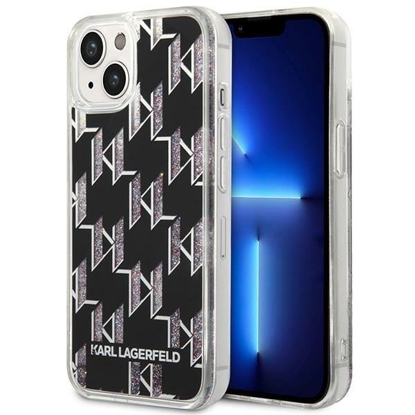 Karl Lagerfeld KLHCP14MLMNMK iPhone 14 Plus 6.7 hardt deksel Svart/svart flytende glittermonogram