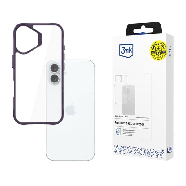 APPLE IPHONE 16 PLUS - 3MK SATIN ARMOR CASE+ PURPLE