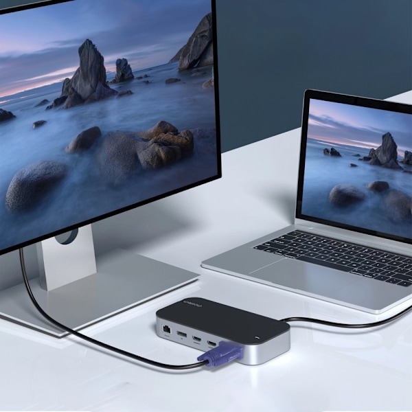 CHOETECH HUB USB-C - USB-C PD/USB-C/USB-A/HDMI /VGA/DP/SD/TF/RJ45/AUX GRÅ