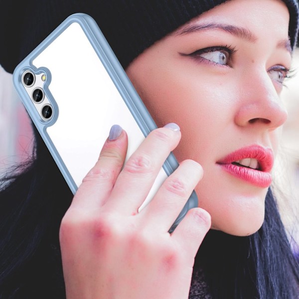 Outer Space-deksel til Samsung Galaxy A34 5G, fleksibel ramme, blå