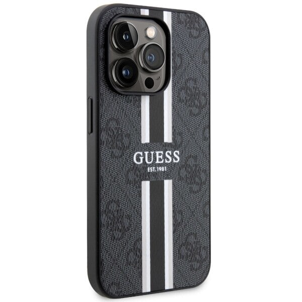GUESS GUHMP14XP4RPSK ETUI TIL IPHONE 14 PRO MAX 6.7 - SORT 4G PRINTED STRIPES MAGSAFE