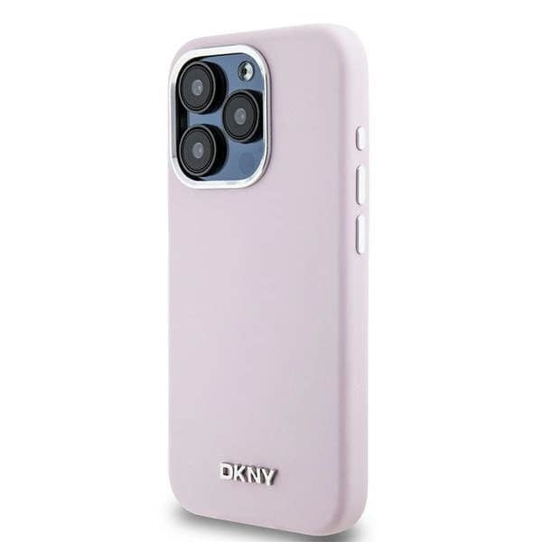 DKNY Liquid Silicone Small Metal Logo MagSafe-deksel til iPhone 14 Pro - rosa