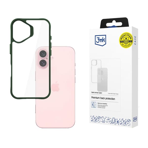 APPLE IPHONE 16 - 3MK SATIN ARMOR CASE+ GREEN