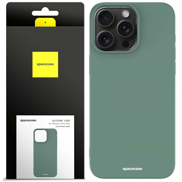 Spacecase Silikonfodral För Iphone 15 Pro Max Mörkgrön