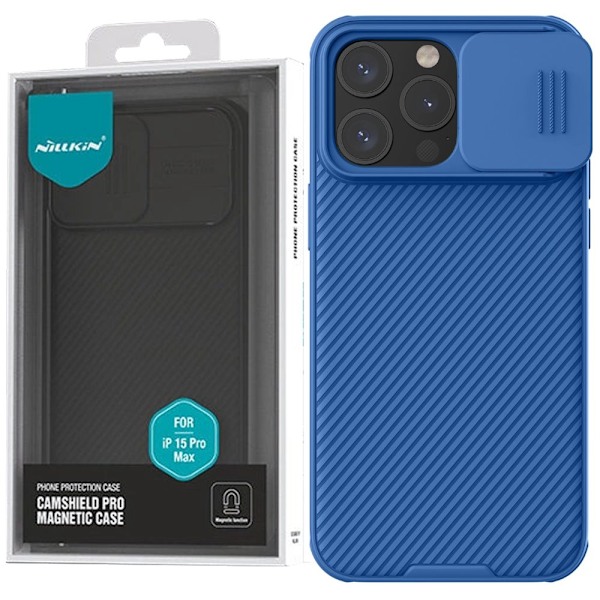 NILLKIN LÆDERCASE KAMERACOVER TIL IPHONE 15 PRO MAX BLUE