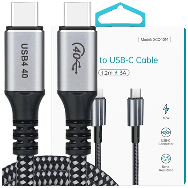 CHOETECH KABEL LANG HURTIGT USB-C - USB-C 240W 8K 60HZ 1,2M SORT