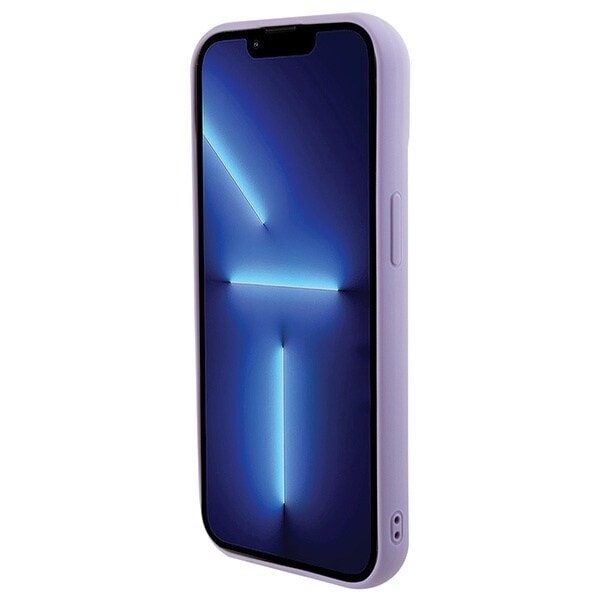 Guess Sequin Script metalldeksel til iPhone 15 - lilla