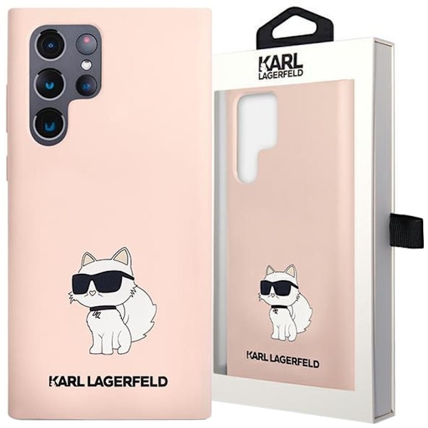Karl Lagerfeld KLHCS23LSNCHBCP S23 Ultra S918 Hard Case - Rosa Silikon Choupette