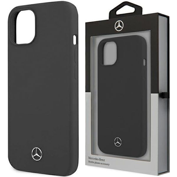 Mercedes MEHCP13SSILBK iPhone 13 mini 5.4 svart/svart hardt deksel Silikonlinje