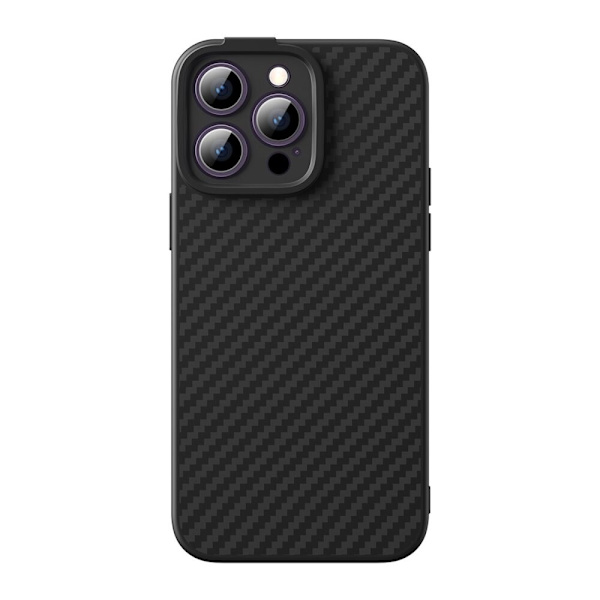 Armor-deksel til iPhone 14 Pro, MagSafe-kompatibel, herdet glass Baseus Synthetic Fiber - svart
