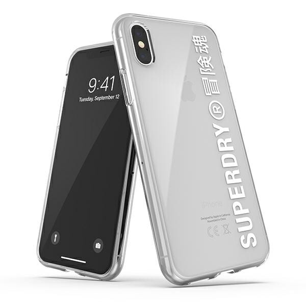 SuperDry Snap iPhone X/Xs genomskinligt fodral vit/vit 41576