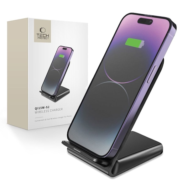 TECH-PROTECT QI15W-S2 TRÅDLØS OPLADER 15W SORT