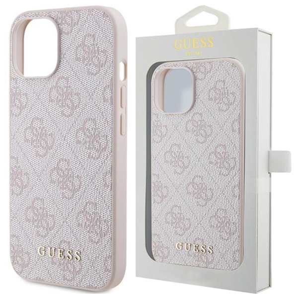 Guess 4G Metal Gold Logo Deksel til iPhone 15 Pro Max - Rosa