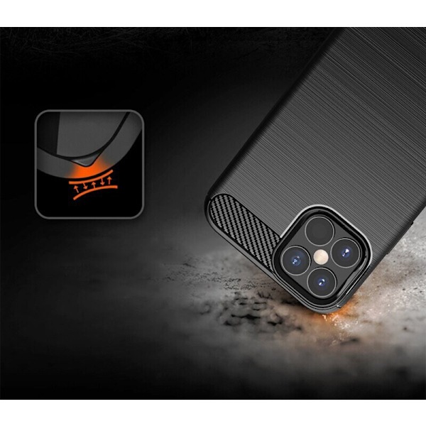 Carbon Case fleksibelt beskyttelsesdeksel for iPhone 12 mini svart