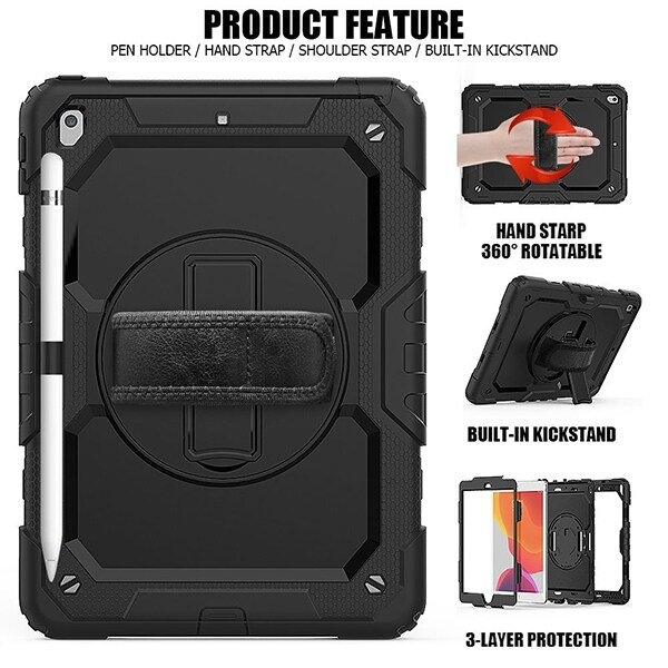 Tech-Protect Solid360 fodral iPad 10,2" 2019/2020/2021 svart/svart
