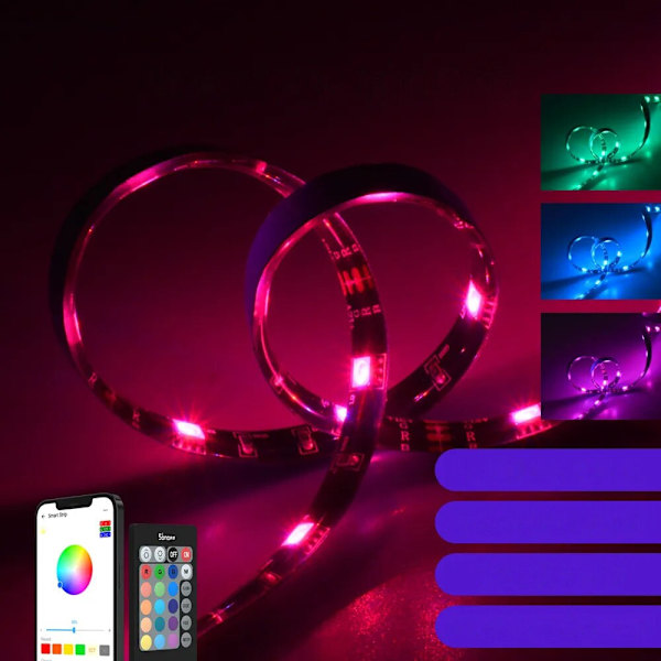 Sonoff L2-2M Kit Smart vanntett LED Strip 2m RGB fjernkontroll Wi-Fi strømforsyning