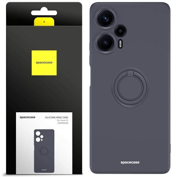 Spacecase Silikonecase Ring För Poco F5 Svart Skydd