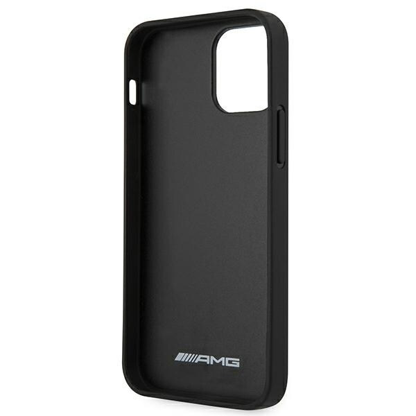 AMG AMHCP12LDOLBK iPhone 12 Pro Max 6,7" svart/svart hårdfodral Läder Hot Stamped