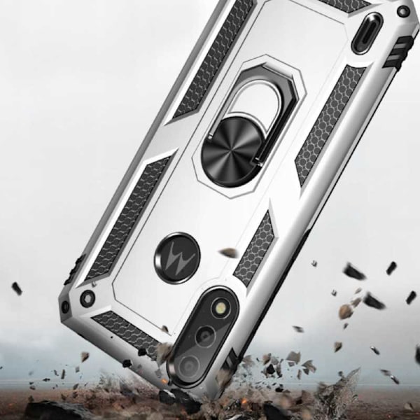 Spacecase Case Cover Till Motorola E7 E7I Power Silver Ring Nx