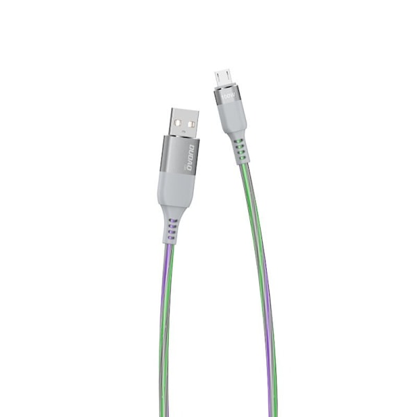 Dudao glødende opplyst LED USB - mikro USB-kabel 5 A 1 m grå (L9XM)