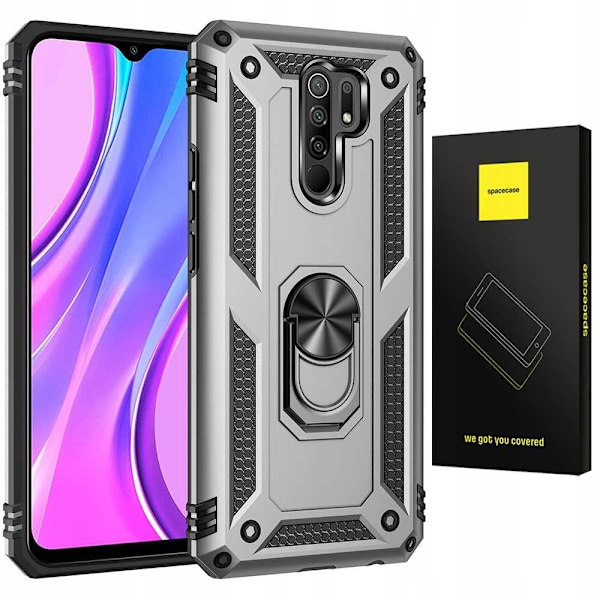 Spacecase Case Cover För Xiaomi Redmi 9 Sc Ring Nx Silver