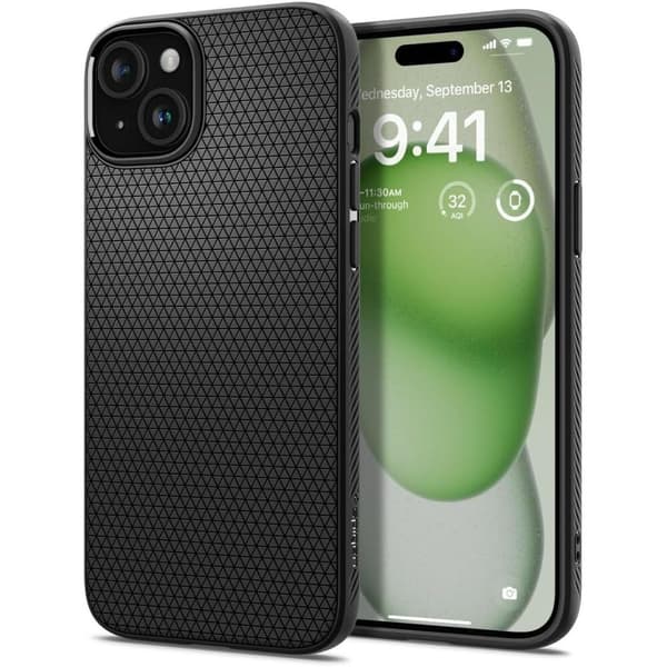 SPIGEN LIQUID AIR IPHONE 15 PLUS MATT SVART