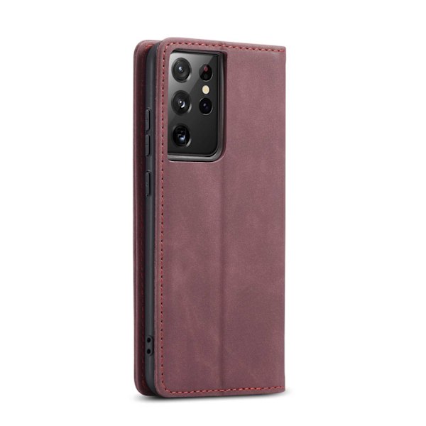 Spacecase Pålbocksväskor Galaxy S21 Ultra Rött Läderfodral