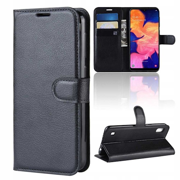 Litchi Case Cover Samsung Galaxy A10 Svart Tpu Skydd