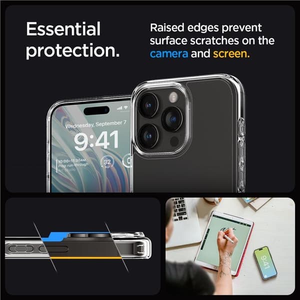 Spigen Crystal Hybrid, krystallklar - iPhone 15 Pro Max