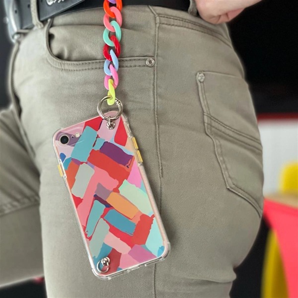 COLOUR CHAIN CASE GEL FLEXIBLE CASE MED CHAIN CHARM TIL XIAOMI REDMI NOTE 10 5G MULTICOLOR (3)