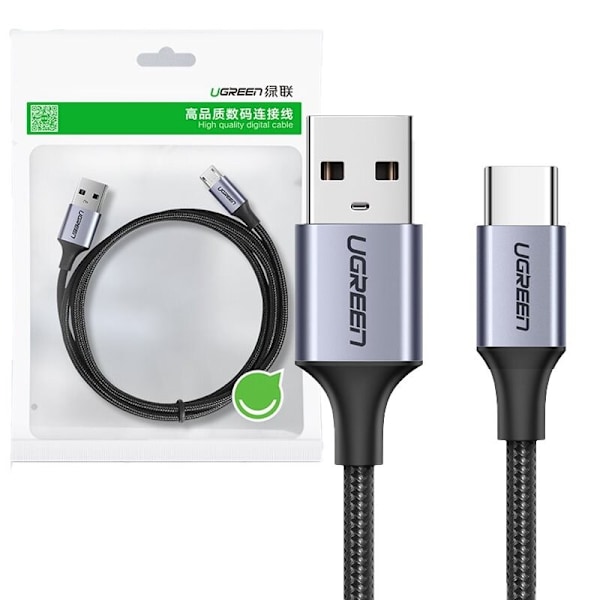 Ugrønn kabel USB - USB Type C Quick Charge 3.0 3A 0.5m grå (60125)