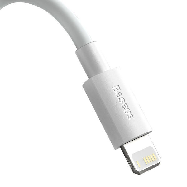 BASEUS WISDOM 2-PACK LIGHTNING 150CM/2,4A HVIT