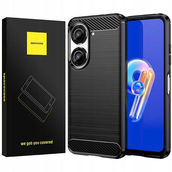 Spacecase Cover Carbon Cover Till Asus Zenfone 9 10 Svart