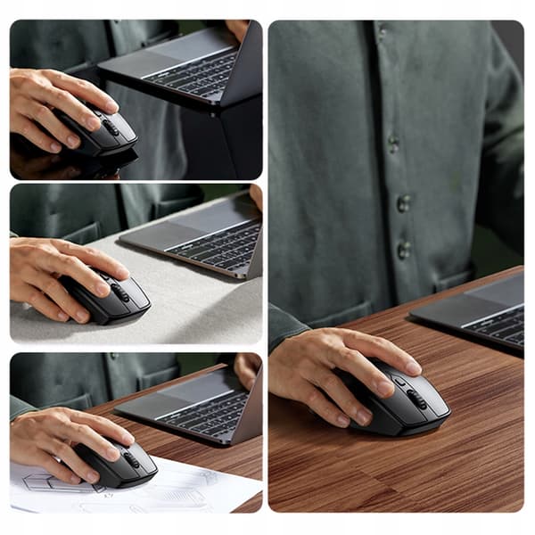 UGRØN ERGONOMISK BLUETOOTH COMPUTERMUS TRÅDLØS BLÅ